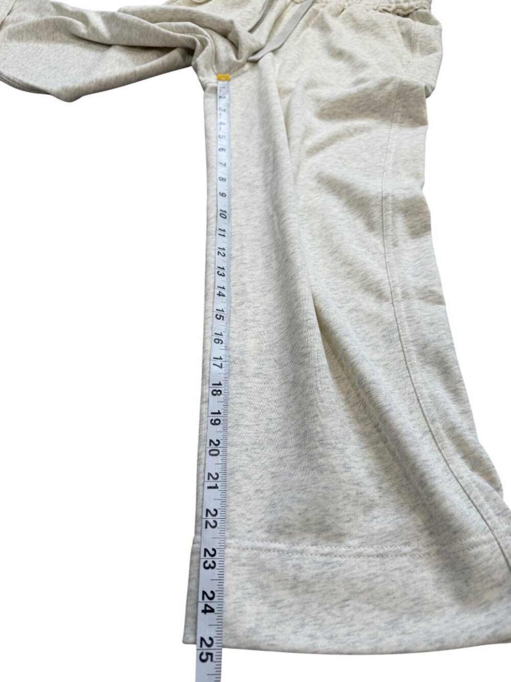 Mersea Women Size S Sweatpants Wide-Leg Cropped Lounge Pant Heather Beige Gray - Picture 5 of 7